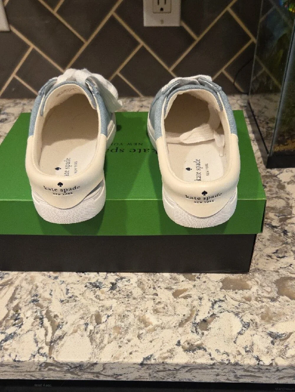 Kate Spade New York  CHARLI MULE SNEAKER - Light Blue Denim Slip-On Sneakers